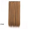 Extensiones de Cabello Liso Largo para Mujer, Estilo Europeo y Americano, Fibra Sintética, Extensiones de Cabello de Una Pieza con Clip de Cinco Secciones