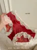 Rose Love 'Ankora Red' Renda de Cetim Calcinhas Desejo Puro para Meninas Malha Respirável Ano do Zodíaco