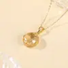 Aretes y Colgante de Plata de Ley S925 con Cristal Amarillo Redondo Irregular Facetado Estilo Vintage Set de Alta Gama de Joyería Yuebao