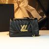 2026 Nuevo Bolso de Hombro Versátil para Mujer, Piel Genuina, Cadena Acolchada Estilo Chanel, Bolso Cruzado de Hombro Moderno y Elegante