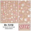 Redanco5D Estampado Ins Popular Pegatinas para Uñas Serie Navideña Copo de Nieve de Cristal Pegatinas Estéreo para Uñas Dr1310