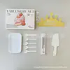Caixa de presente com conjunto de louças de aniversário, conjunto de cinco peças, pratos de papel para padarias e confeitarias, combinação de talheres e pratos descartáveis