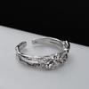 J1426 Diseñador Coreano de Nicho Anillo de Gato y Perro de Plata de Ley S925 en Todo el Cuerpo para Mujer Abierto Hueco Doble Capa Dedo Índice