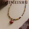 Cadena para Suéter Maillard Vintage Original Exquisita de Esmalte Colorido Amanecer Hongo, Collar Largo de Lujo Ligero de Gama Alta para Mujer