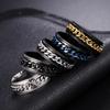 Joyería popular transfronteriza cadena para hombre anillo de descompresión giratorio de acero inoxidable tamaño estándar de EE. UU. opcional combinación multicolor