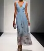 Moda Femenina Europea y Americana 2026 Sitio Independiente de Amazon Vestido Elegante de Cuello en V Transfronterizo Vestido de Noche sin Mangas
