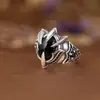 Anillo de Plata Chiba Tai Vintage Desgastado Moderno Moda Garra de Águila Zirconia Dedo Índice Nicho Anillo Abierto Unisex Versátil