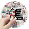 50 novos adesivos de leitura para aprender com tema de vento, papelaria decorativa, canecas, porta-malas de geladeira, adesivos à prova d'água sem cola