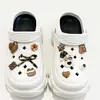 Nuevos Zapatos con Agujeros Accesorios DIY Hebillas para Zapatos Flores para Zapatos Hebillas Decorativas Desmontables 3D Flores para Zapatos Perro Pequeño Café con Leche
