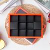 Caja de Embalaje para Galletas Naranja de 12 Compartimentos Caja de Regalo Transparente Galleta Crujiente de Copo de Nieve Horneada Pastel de Frijol Mungo Caja de Regalo Hecha a Mano