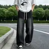 Jeans de seda helada lavada estilo americano para hombre, estilo fino de primavera y otoño, marca de moda, pantalones rectos casuales holgados para hombre, pantalones de talla grande para niños