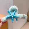 Pinza de Pelo de Felpa para Otoño e Invierno para Mujer, Pinza de Pelo Grande Linda con Diseño de Oso y Conejo, Pinza de Tiburón para Peinados Recogidos, Accesorio de Pelo Grande