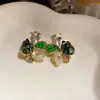 Coleção de Brincos Zircônia Estilo Coreano Fada Borboleta Estrela Textura Gelo Quebrado Brincos de Tarraxa Série Azul Joias de Orelha Simples Venda por Atacado