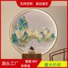 Nueva Pintura de Paisaje Chinoiserie Meticuloso Estudio de Flores y Pájaros Sala de Estudio Salón de Té Hotel Restaurante Decoración Iluminación Personalizada Mural de Tela de Pared Redondo