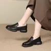 2026 Mocasines Retro PU Cuatro Estaciones Suela Gruesa Zapatos Simples Mujer Primavera Otoño Nuevo Sin Cordones Suela Suave Versátil Cómodos