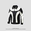 906 Exportación Transfronteriza Chaqueta de Cuero para Hombre Empalme Chaqueta de Color Contrastante Traje de Carreras de Motociclismo Chaqueta para Hombre Chaqueta de PU Máquina