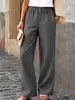 2026 Verano Nuevo Moda Cruzada Europea y Americana Comercio Exterior Casual Rectos Tejidos Pantalones Largos de Mujer Pantalones Casuales Verano