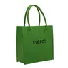 Bolsa de fieltro personalizada para influencer Bolsa de regalo Bolsa tote de fieltro con letras Bolsa tote de color liso Bolsa tote para estudiantes al por mayor