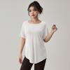 Blusa de Yoga Holgada de Talla Grande Ligera para Mujer Top Deportivo Transpirable de Secado Rápido Camiseta de Manga Corta para Correr Ropa de Fitness