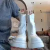 Otoño 2025 Nuevo Estilo Popular Botines que Aumentan la Altura Adelgazantes Botas Martin Retro Botines Cortos Versátiles de Gama Alta con Suela Gruesa para Mujer