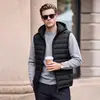 Colete acolchoado de algodão leve com capuz masculino, nova jaqueta colete quente casual de negócios outono e inverno