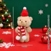 Oso de Peluche Navideño Lindo Oso Ruborizado Muñeco Relleno Mochila de Oso de una Pieza Colgante Llavero Regalo Navideño