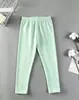 Suministro Transfronterizo de Leggings de Algodón Puro Color Caramelo para Niñas para Primavera y Verano Estilo Coreano Elásticos Color Puro Pantalones Nueve Puntos