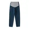 Pantalones de Maternidad 2026 Estilo Nuevo Primavera y Otoño, No Aprietan la Barriga, Pantalones de Denim para Barriga de Petite, Pantalones tipo Papá Rectos Sueltos para Salir