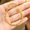 Pulsera de corazón hueco y trébol de cuatro hojas chapada en oro vietnamita para mujer, duradera y que no se decolora, disponible para dropshipping, nuevo accesorio de moda