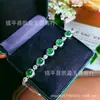Novo modelo de pulseira banhada a prata de alta qualidade com calcedônia verde e ágata, nova pulseira feminina estilo chinês para presente