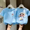 Camiseta de Algodão Puro para Meninas Manga Curta Crianças Maiores Camiseta Casual Manga Curta para Crianças Verão 2026 Novo Estilo Moda Infantil Doce Tendência Marca Camiseta