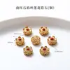 Alta Retención de Color Chapado en Cobre 24K Oro Real Accesorios de Ágata Roja Piezas para Joyería DIY Calabaza de Loto Productos Semi-Terminados Venta Directa de Fábrica