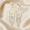 Pendientes Brillantes de Pedrería de Moda para Mujer, Estilo Ins, Gama Alta, Socialité, Lujo Ligero, Nicho, Pendientes Largos Exagerados, Suministro Transfronterizo de Tendencia