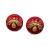 Brincos ocidentais mid-ancient redondo forma de abelha cor esmalte esmalte prata agulha brincos design de nicho de alta qualidade
