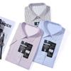Verão Novo Vestido Camisa Listrada de Manga Curta Vestido para Homens e Mulheres Mesmo Estilo Vestido Social Camisa Roupa de Trabalho de Escritório
