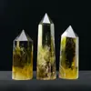 Cristal Natural Citrino Brasileño Prisma Hexagonal de Punta Única Piedra Cruda Cristal Pulido Piedra de Energía Columna de Cristal Adorno