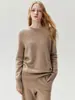100% cachemira, nueva colección otoño/invierno 2026, suéter de cuello redondo para mujer, simple y versátil, tejido liso, capa base suave y cómoda