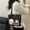 Bolsa Tote Grande Capacidade para o Dia a Dia Feminina 2025 Novo Estilo Japonês Coreano Casual Tendência Transparente Classe Bolsa de Ombro