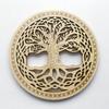 En stock Creativo Madera Tallada Árbol de la Vida Anti-quemaduras Aislamiento Térmico Posavasos para Taza de Té Forjado y Corte Posavasos de Madera para Taza Vajilla Mantel de Madera para Mesa