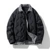 Chaqueta de plumón de pato blanco 90 de dos piezas, gruesa, cálida e informal, con costuras a cuadros, de marca de moda de lujo ligera para hombre