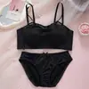 Conjunto de Sutiã Tomara que Caia para Meninas, Anti-Queda, com Lindo Design nas Costas, Push-Up para Seios Pequenos, Reunião Lateral dos Seios, Conjunto de Sutiã Sem Fio