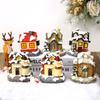 Transfronteiriça Novo Natal Decorativo Resina Luminosa Casa Pequena Micro Paisagem Estilo Europeu Enfeites Natal Criativo Presentes de Natal