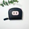 Novo Porta-Cartões de Organização de Celebridade da Internet para Mulheres Leve Estudante Porco Zíper Porta-Vários Cartões Porta-Cartões de Couro Macio Porta-Moedas