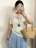 Camiseta de Punto Fina con Cuello Redondo para Mujer Talla Grande Camisa Casual Estilo Verano 2026 para Mujeres Gorditas para Usar sobre Camisetas de Manga Corta