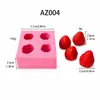 Az004 Molde de Silicona de Fresa 3D de Silicona Líquida Molde Decorativo