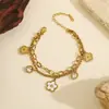 100 Pulseiras Europeias e Americanas Cor Dourada 18k Aço Titânio Sem Cobre Femininas Simples Versátil Elegante Ins Moda Personalizada Joias de Mão