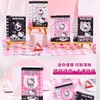 Cuaderno de espiral con colgante hueco de Sanrio Hello Kitty Mascota Linda Cuaderno de espiral de tapa lateral Bloc de notas Girly de alto valor
