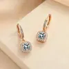 Brincos Quadrados Estilo Luxo Leve para Mulheres, Cheios de Diamantes, Versáteis, Modernos, Únicos, Frescos, Design de Nicho, Brincos Simples
