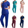 Trajes de Cirugía para Mujer en Stock, Uniformes Quirúrgicos de Manga Corta para Doctor, Ropa de Trabajo Dental, Trajes de Cirugía para Exportación