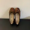 Bailarinas Planas de Gamuza Estilo Francés para Mujer, con Forro de Felpa Añadido, Nuevos Zapatos Rojos con Lazo para Otoño e Invierno 2025